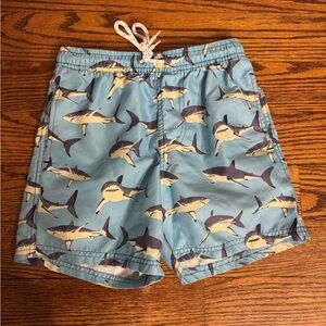 Shark Print Kids Swim Trunks Shorts